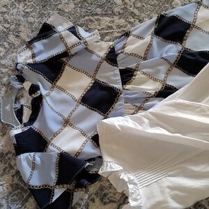 Janie and Jack Dress (Sz 7) & White Blouse (Sz 6)